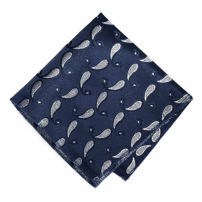 Navy Blue Fairport Paisley Pocket Square