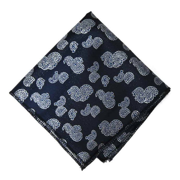 Navy Blue Ivanhoe Paisley Pocket Square