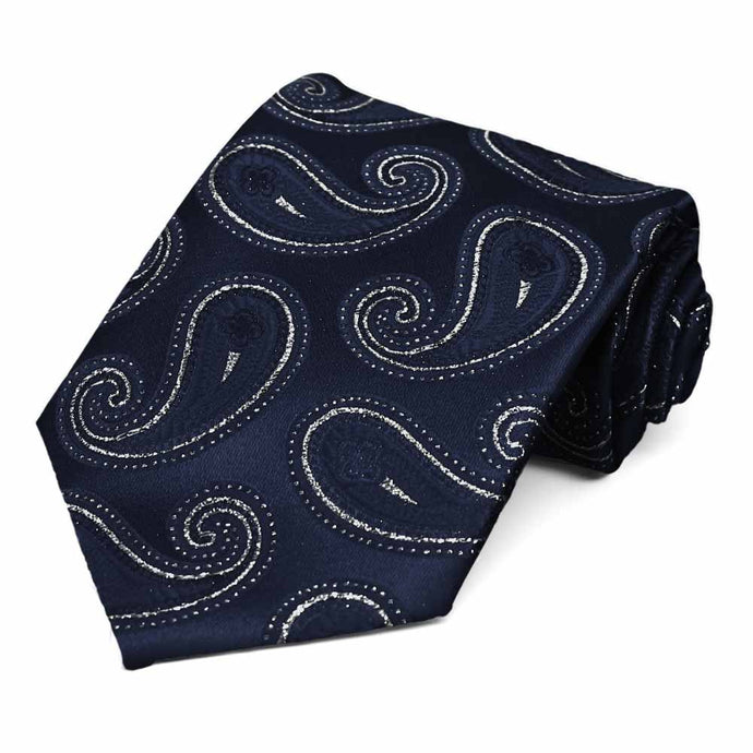 Navy Blue Berkshire Paisley Necktie