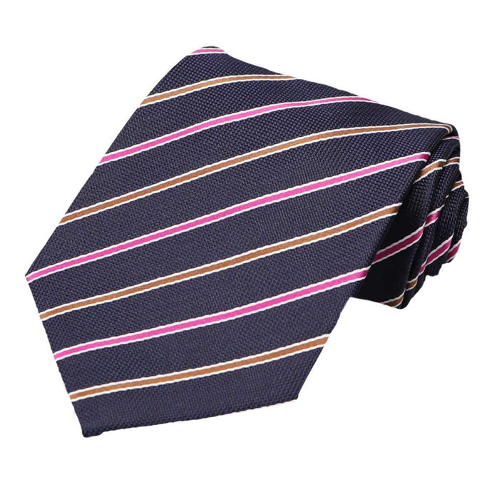 Dark Navy Stanley Striped Necktie