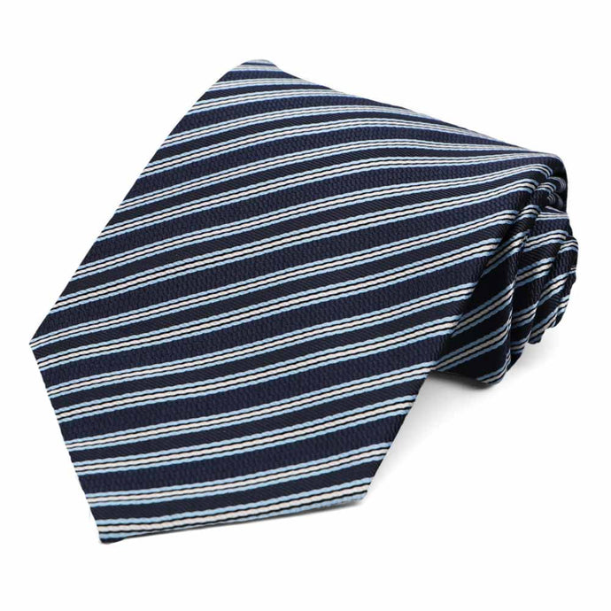 Navy Blue Alice Striped Necktie