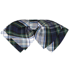 Load image into Gallery viewer, Navy, hunter and white plaid floppy bow tie