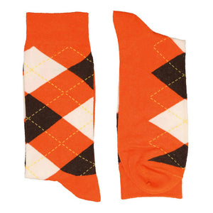 Men's Orange and Brown Argyle Socks | Shop at TieMart – TieMart, Inc.