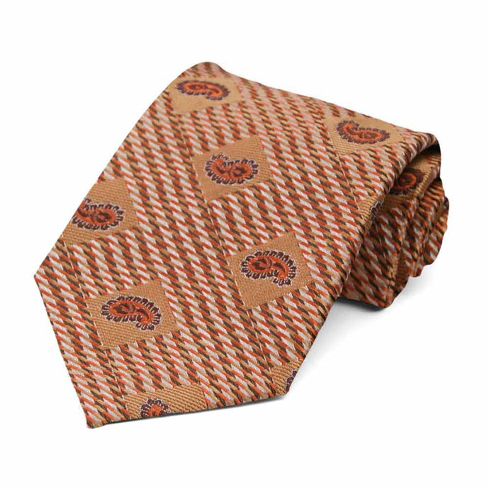 Light Orange Churchill Paisley Necktie