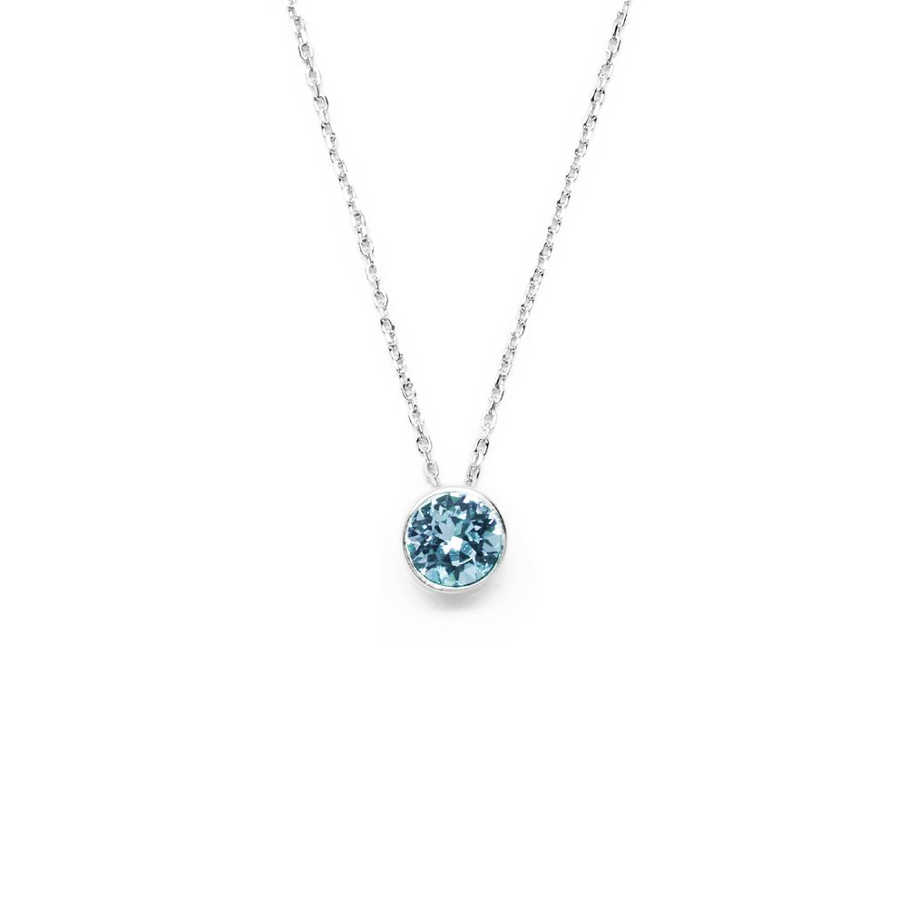 Pale Blue Round Crystal Necklace  Shop at TieMart – TieMart, Inc.