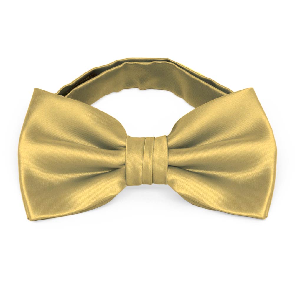 TieMart Gold Shiny Metallic Bow Tie