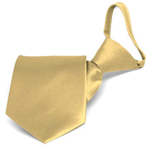 Load image into Gallery viewer, Pale Gold Solid Color Zipper Tie