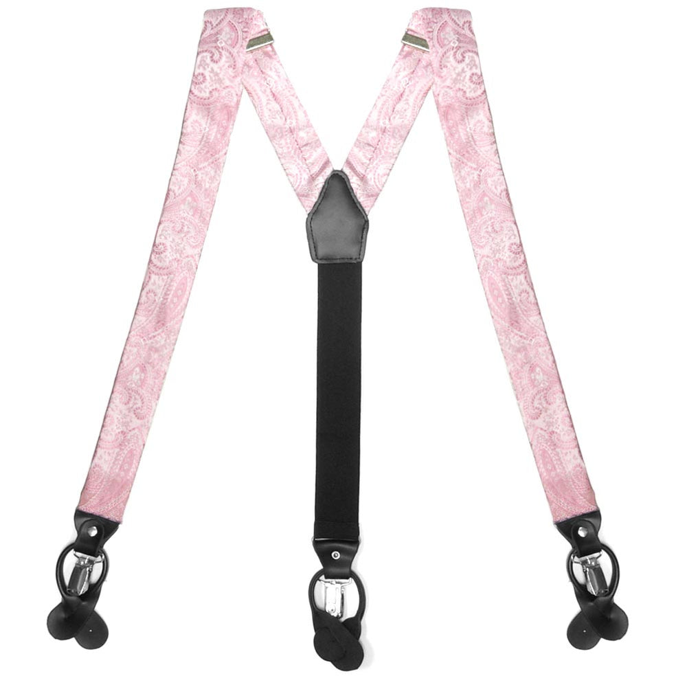 Pale Pink Paisley Wedding Suspenders