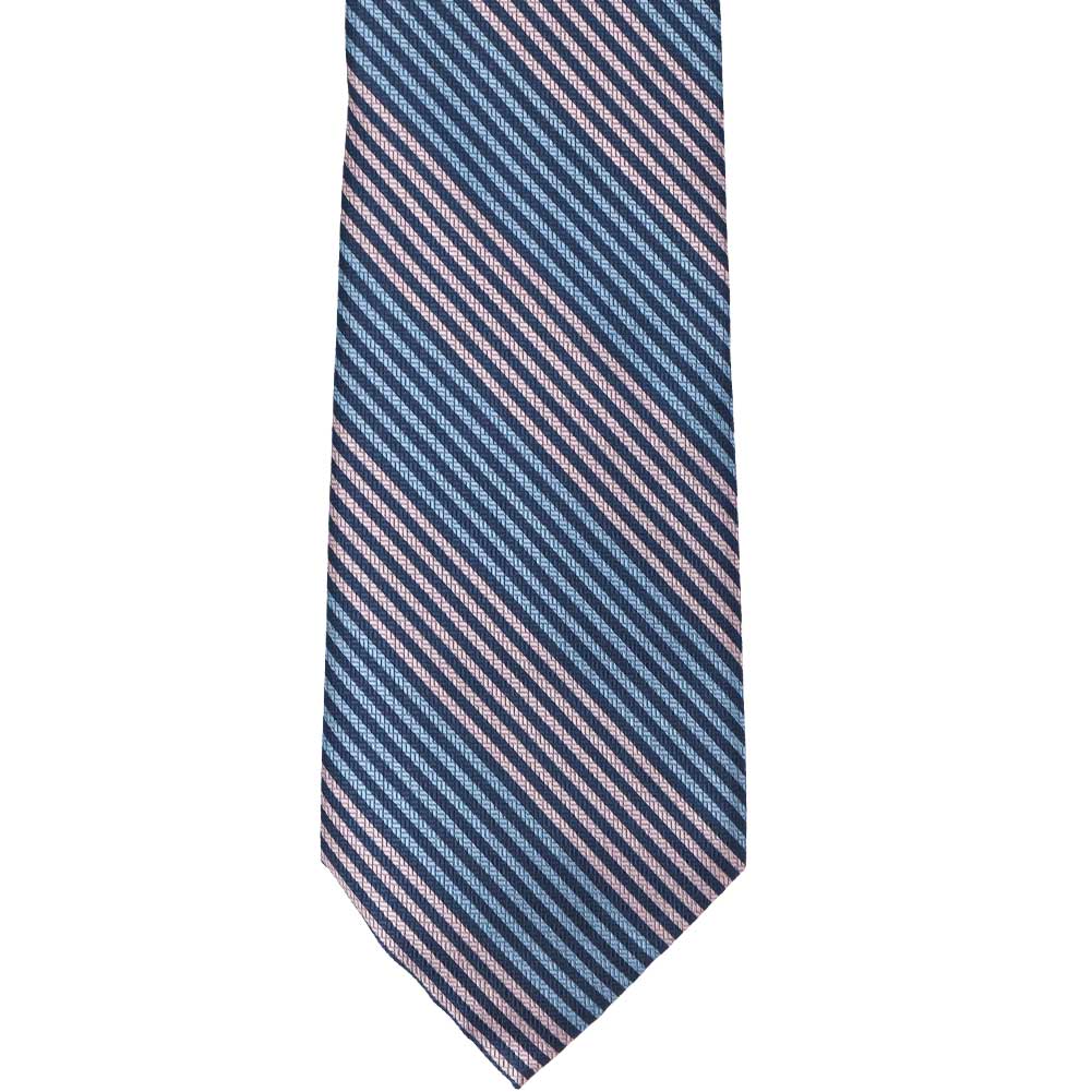 Pink and Blue Striped Silk Necktie | Shop at TieMart – TieMart, Inc.