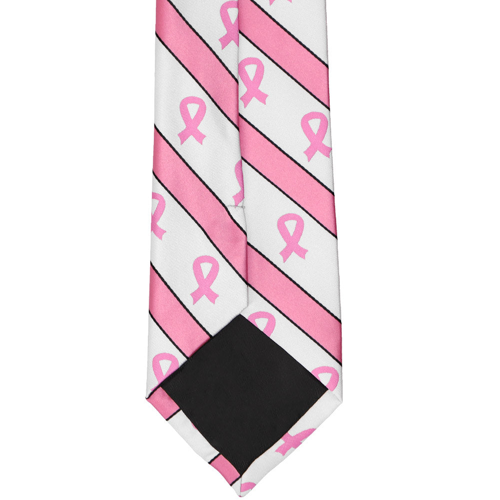 Breast Cancer Awareness Striped Tie In White Shop At Tiemart Tiemart Inc