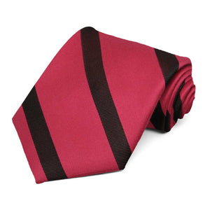 Red and Black Striped Cotton/Silk Extra Long Necktie | Shop at TieMart ...