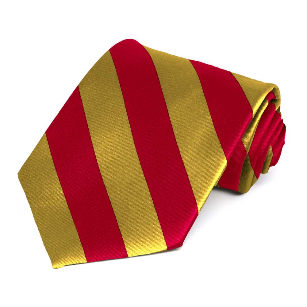 Delta Chi Gold and Red Striped Silk Tie