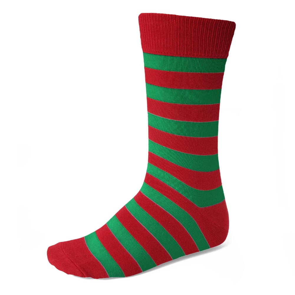 Men's Red and Green Striped Socks | Shop at TieMart – TieMart, Inc.