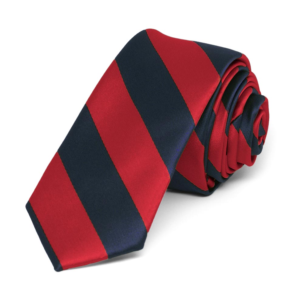 Navy Blue Tie with Narrow Pink Stripes