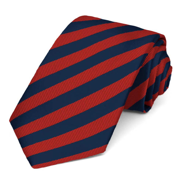 Red and Navy Blue Striped Tie | Shop at TieMart – TieMart, Inc.