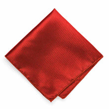 Load image into Gallery viewer, Red Herringbone Silk Pocket Square