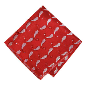 Red Fairport Paisley Pocket Square