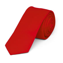 Load image into Gallery viewer, Red Skinny Solid Color Necktie, 2&quot; Width