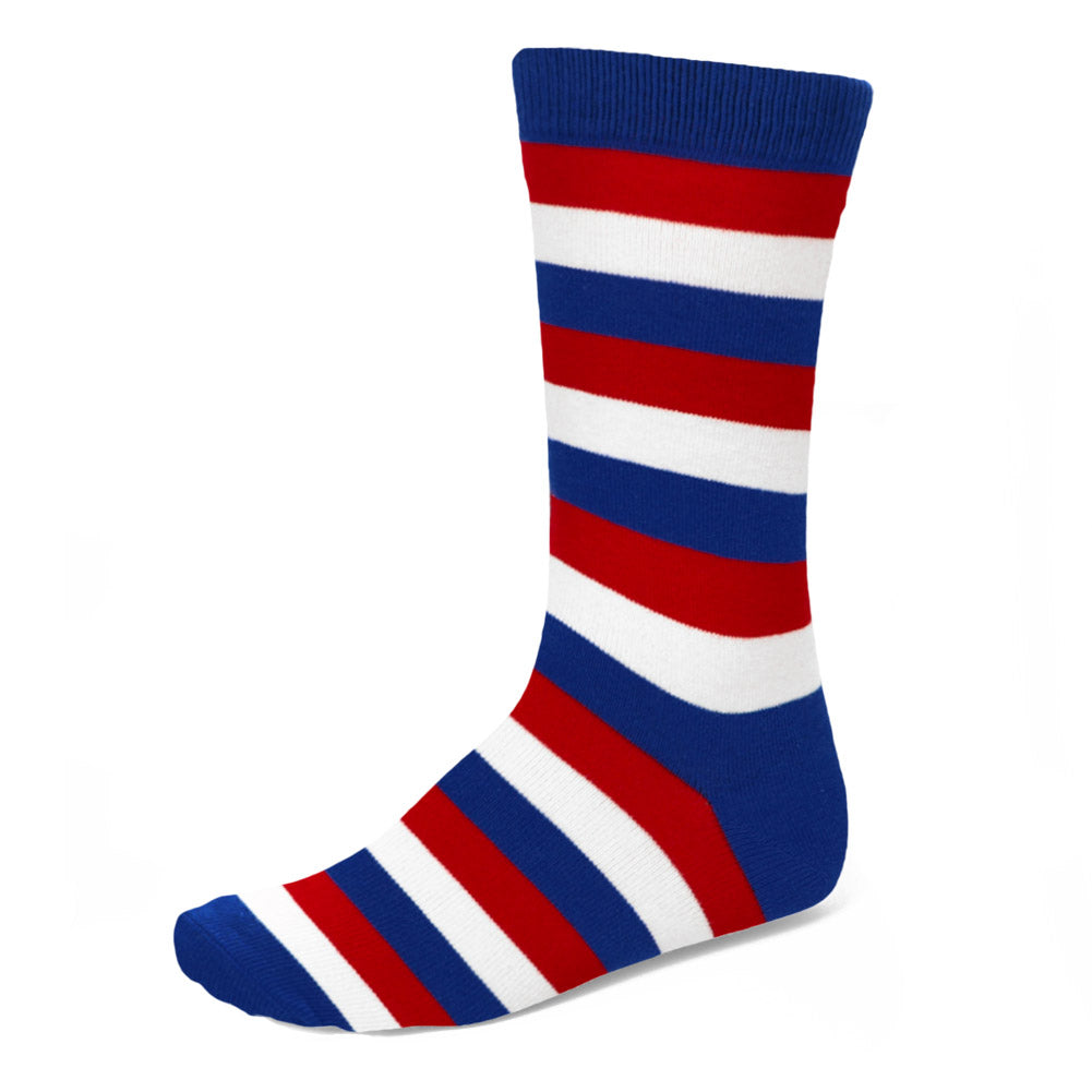 Classic Old School white Striped Tube Socks, Red (Single Pair)