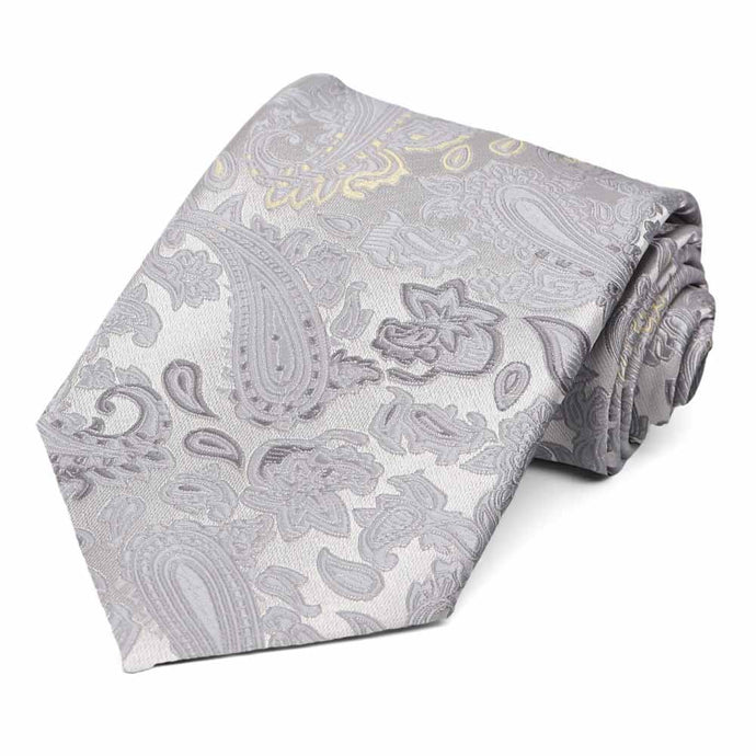 Silver Redfish Paisley Necktie