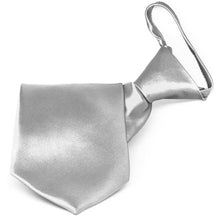 Load image into Gallery viewer, Silver Solid Color Zipper Tie