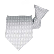 Load image into Gallery viewer, Light gray circle pattern clip-on style tie, folded front view