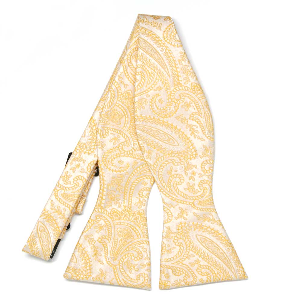 Soft Yellow Paisley Self-Tie Bow Tie | Shop At TieMart – TieMart, Inc.