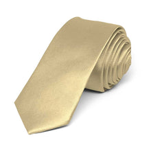 Load image into Gallery viewer, Sparkling Champagne Skinny Solid Color Necktie, 2&quot; Width