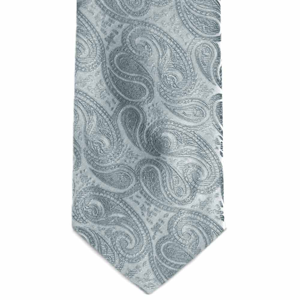 Silver Bombay Paisley Necktie