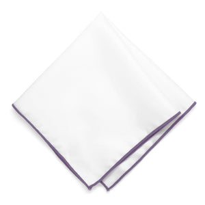 Victorian Lilac Tipped White Pocket Square