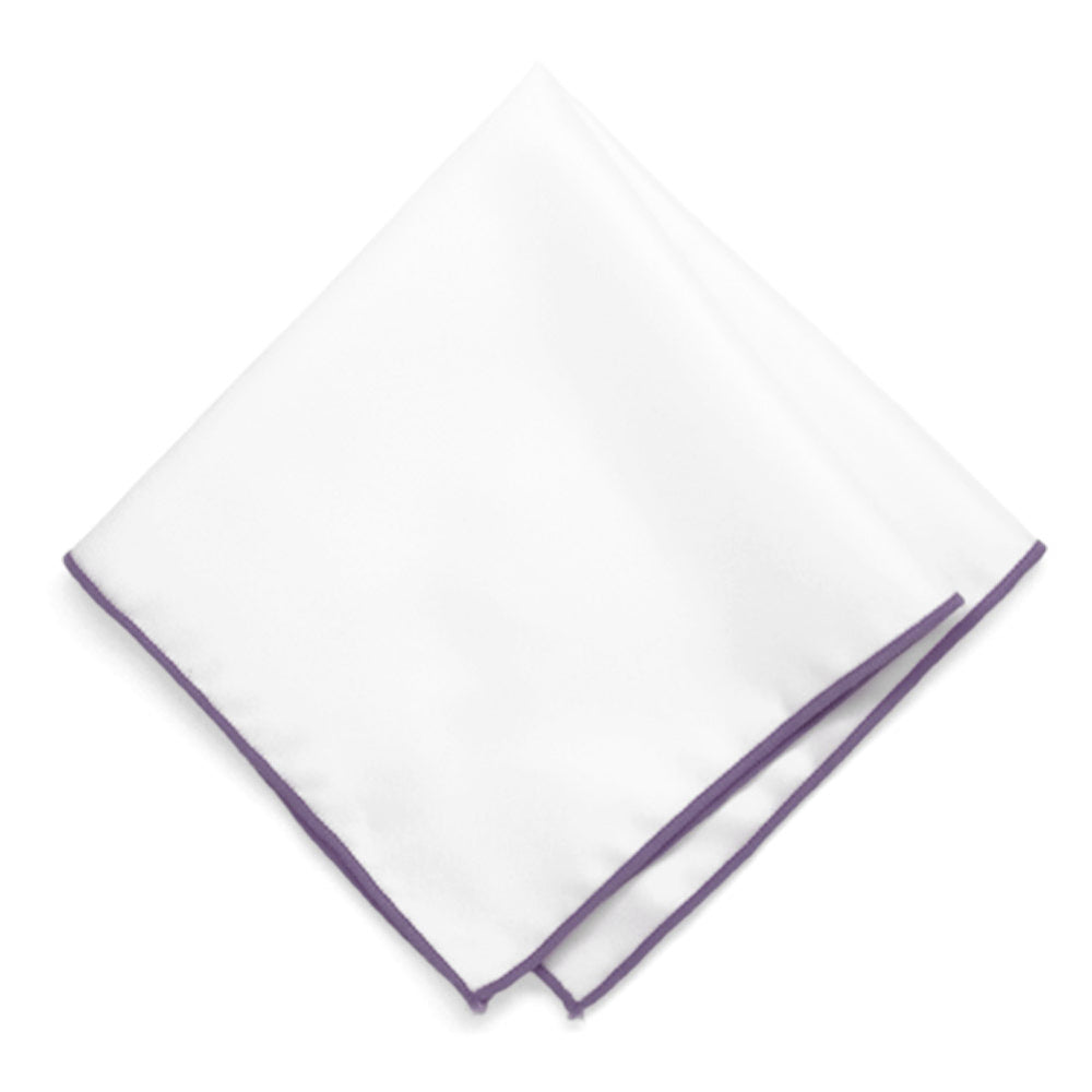 Victorian Lilac Tipped White Pocket Square