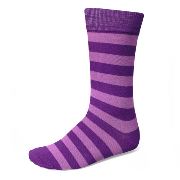 Men's Violet and Bright Lavender Striped Socks | Shop at TieMart