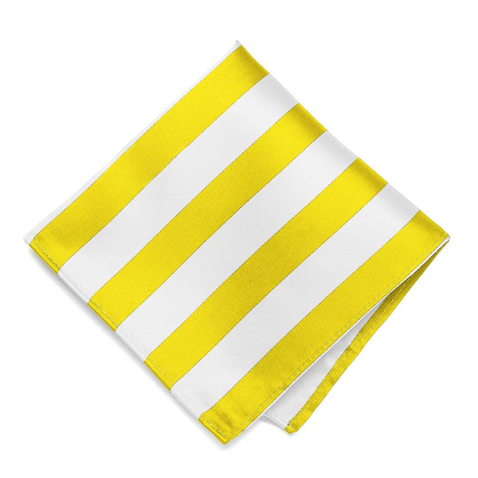 Yellow and White Striped Pocket Square